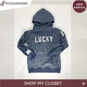 Lucky Brand Heathered Navy Kids Hoodie-L